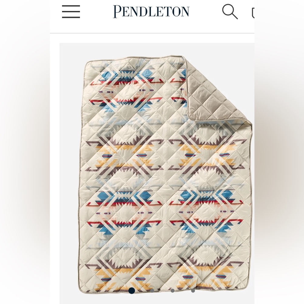Pendleton Packable Blanket in white sand: travel outdoor and camping throw